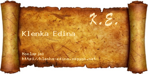 Klenka Edina névjegykártya